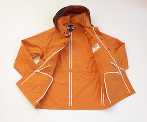 'All Year' Waxed Cotton Short Trench | Orange
