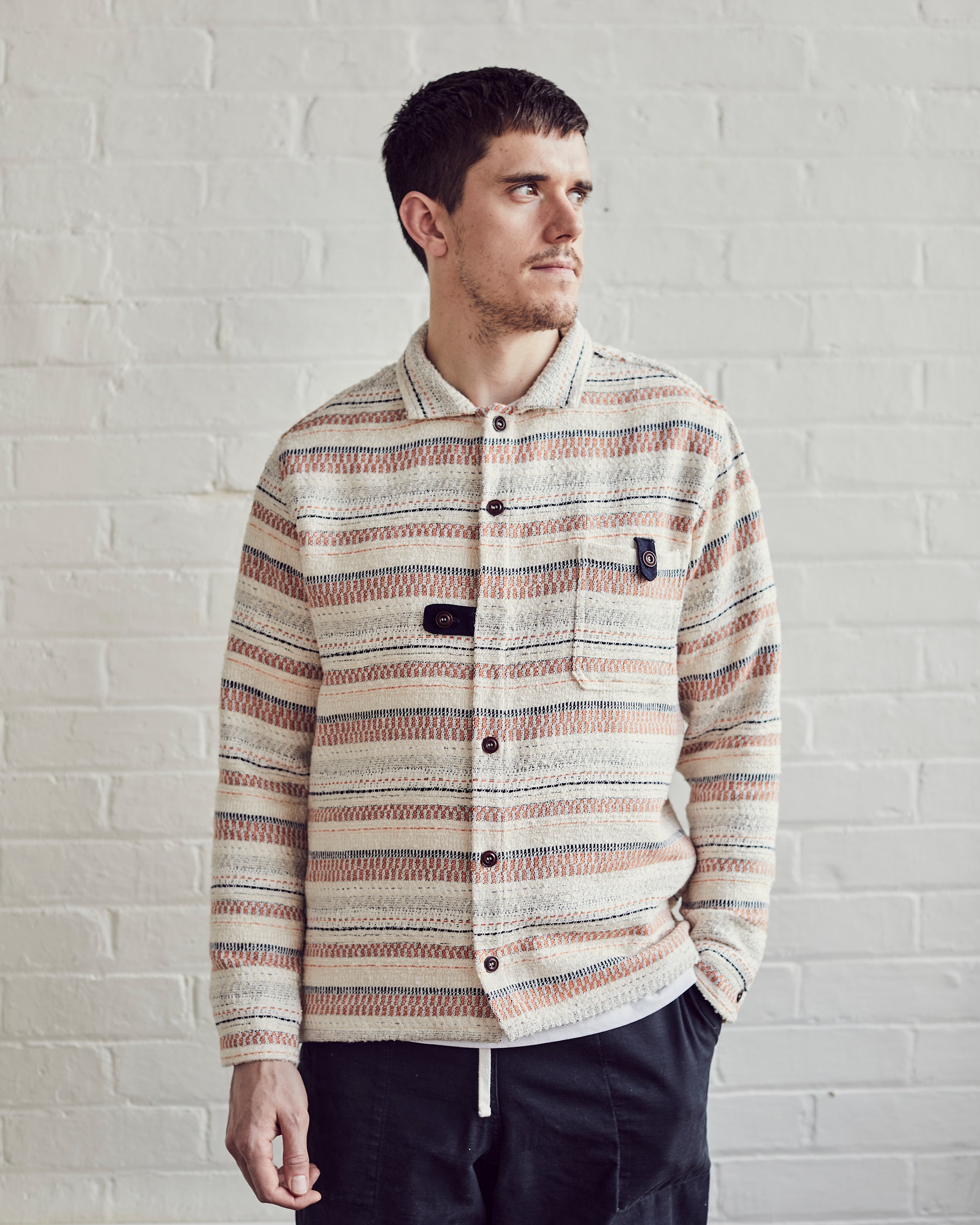 Woven Wool Shirt | Blanket Stripe