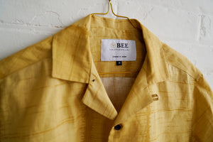 Cuban Short Sleeve Shirt - Yellow Radio Wave