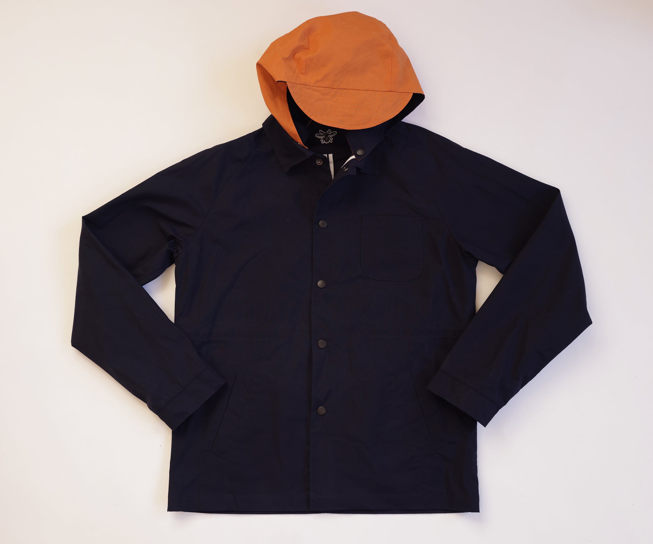 'All Year' Waxed Cotton Short Trench | Navy