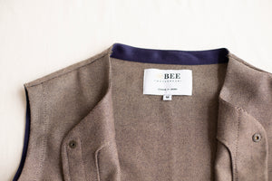 Wool Over Vest - Herringbone Tweed